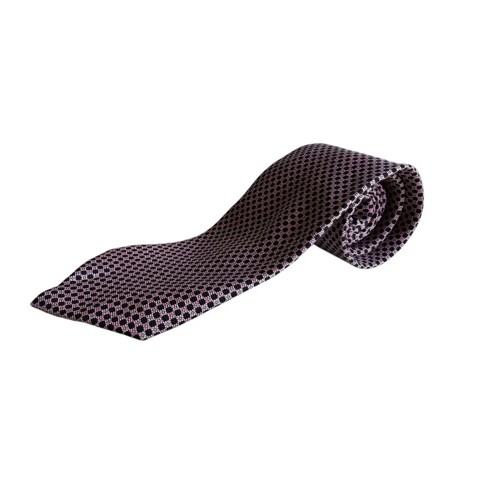 Vintage Burberrys of London‎ Silk Tie Pink Navy Geometric Check
